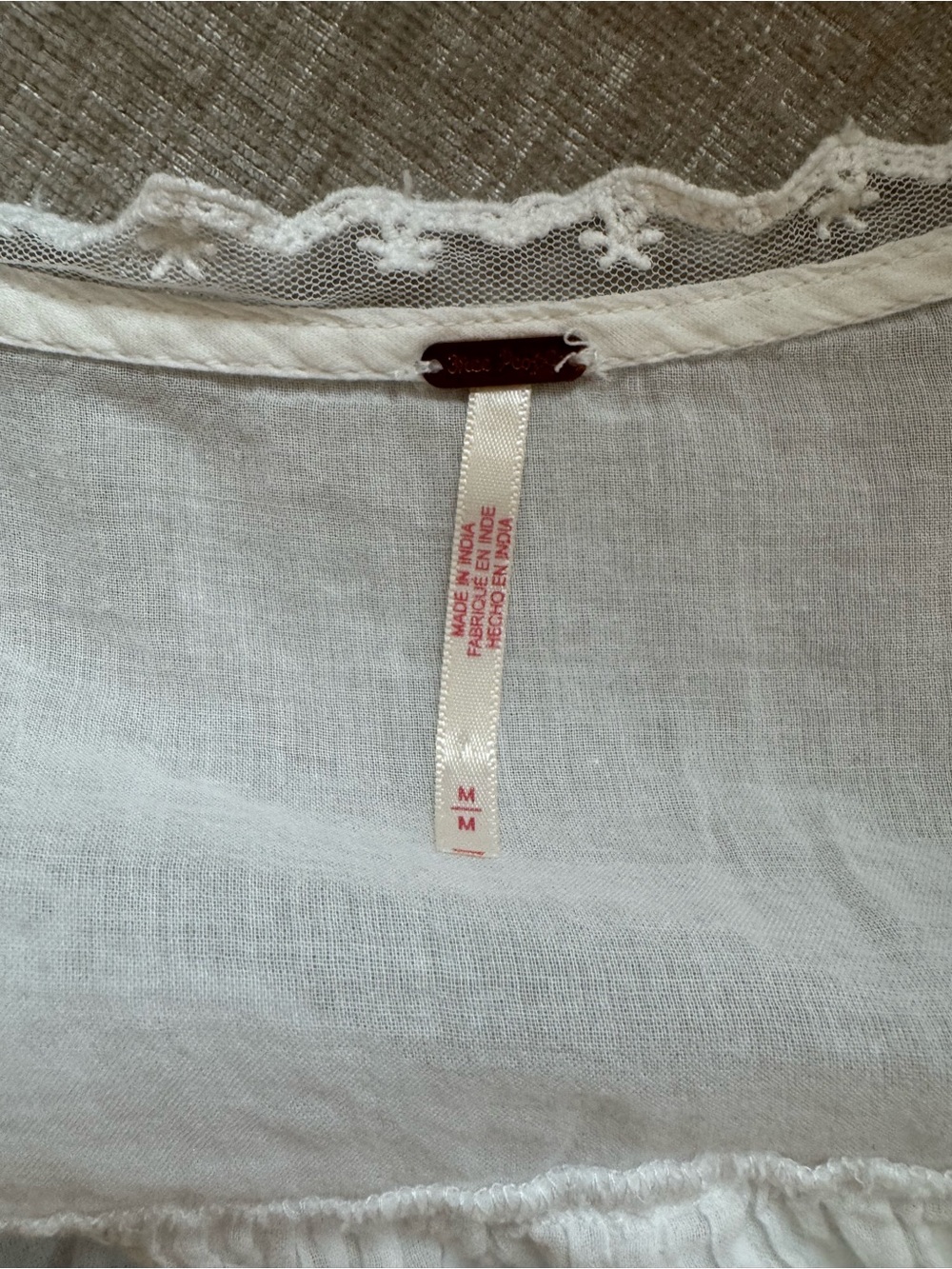 White Lace Trim Women's Blouse - Free People - Picture 5 of 5